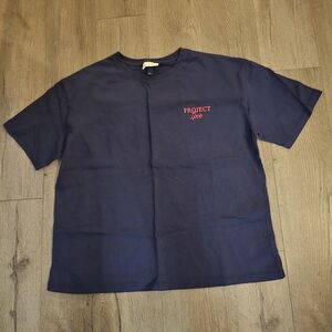 Universal Thread Navy Blue Tee with Red Embroidery